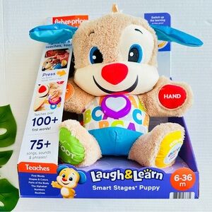 Fisher-Price Laugh & Learn Smart Stages Puppy Plush Learning Toy for Baby Infant